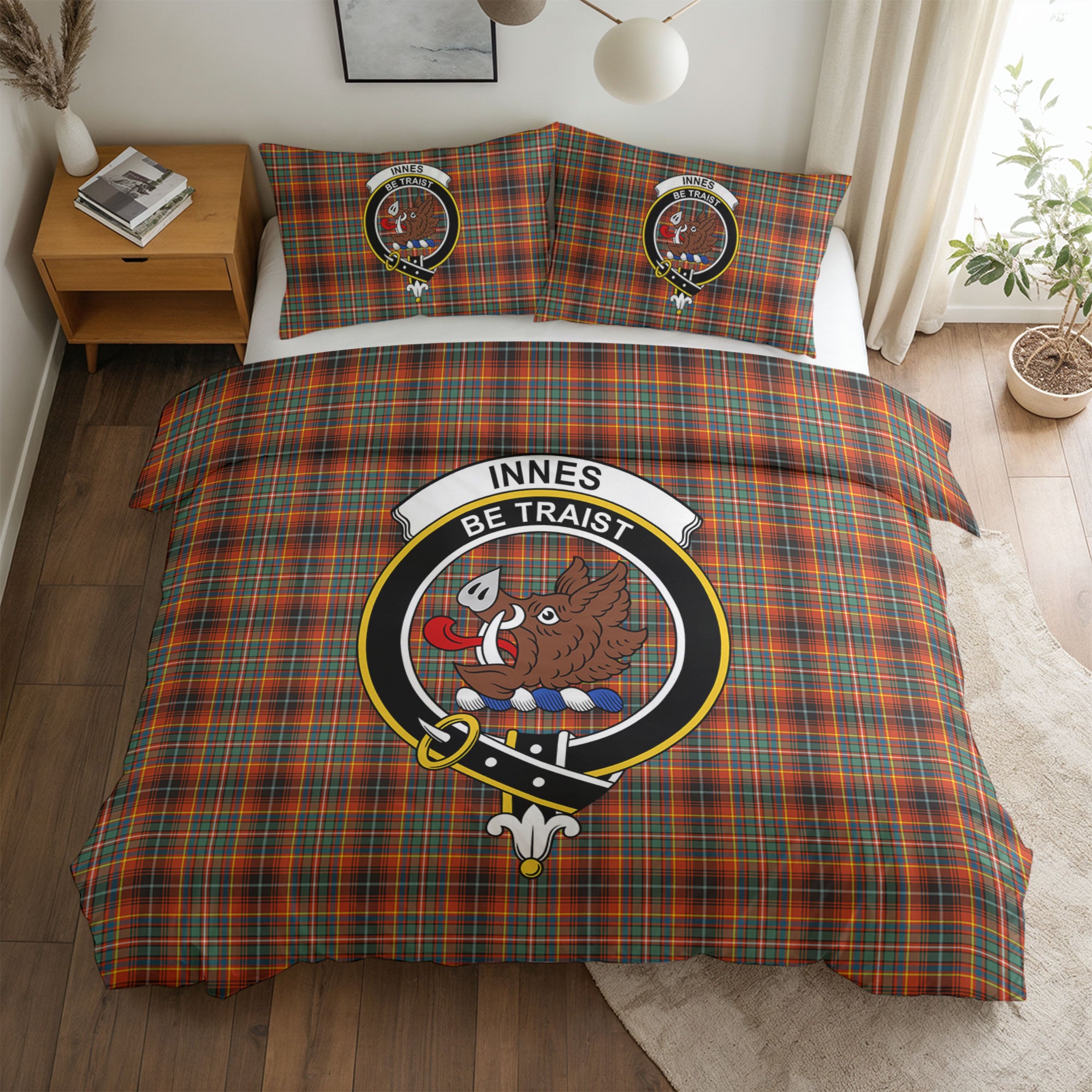 Innes Ancient Tartan Crest Bedding Set