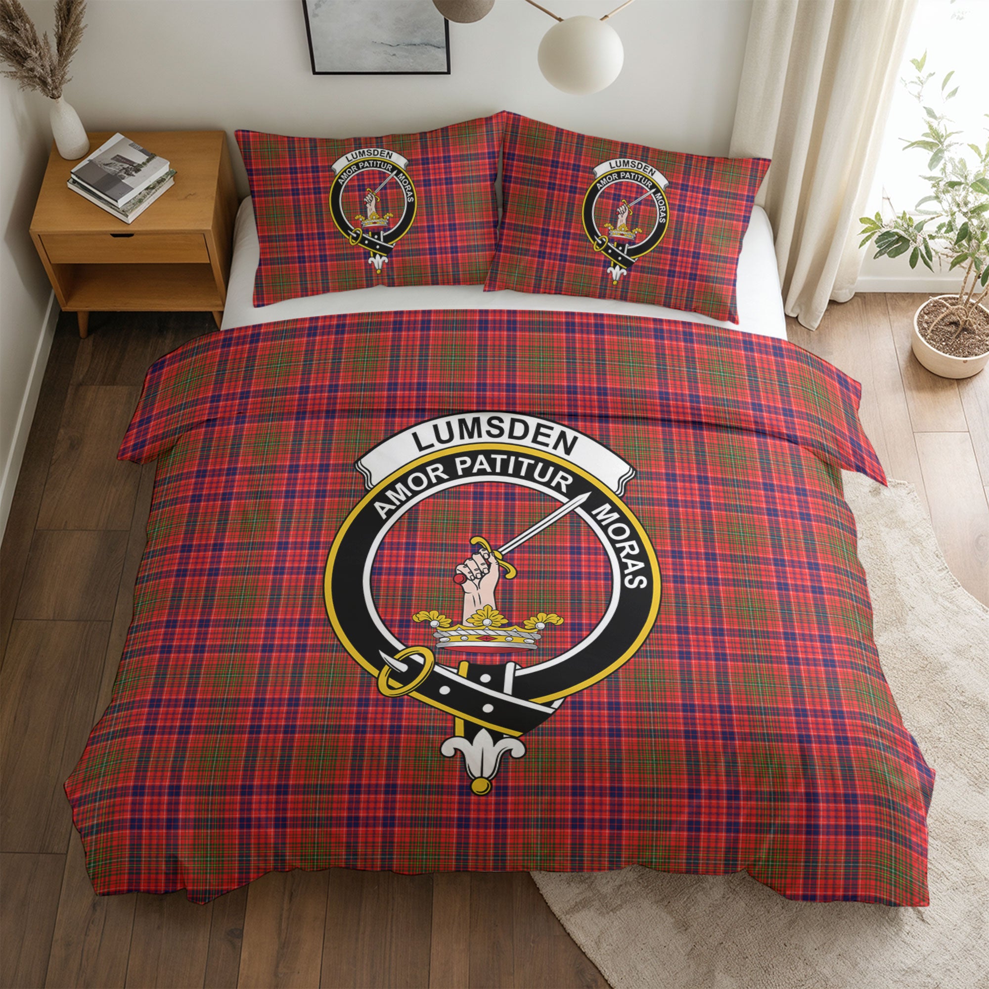Lumsden Modern Tartan Crest Bedding Set