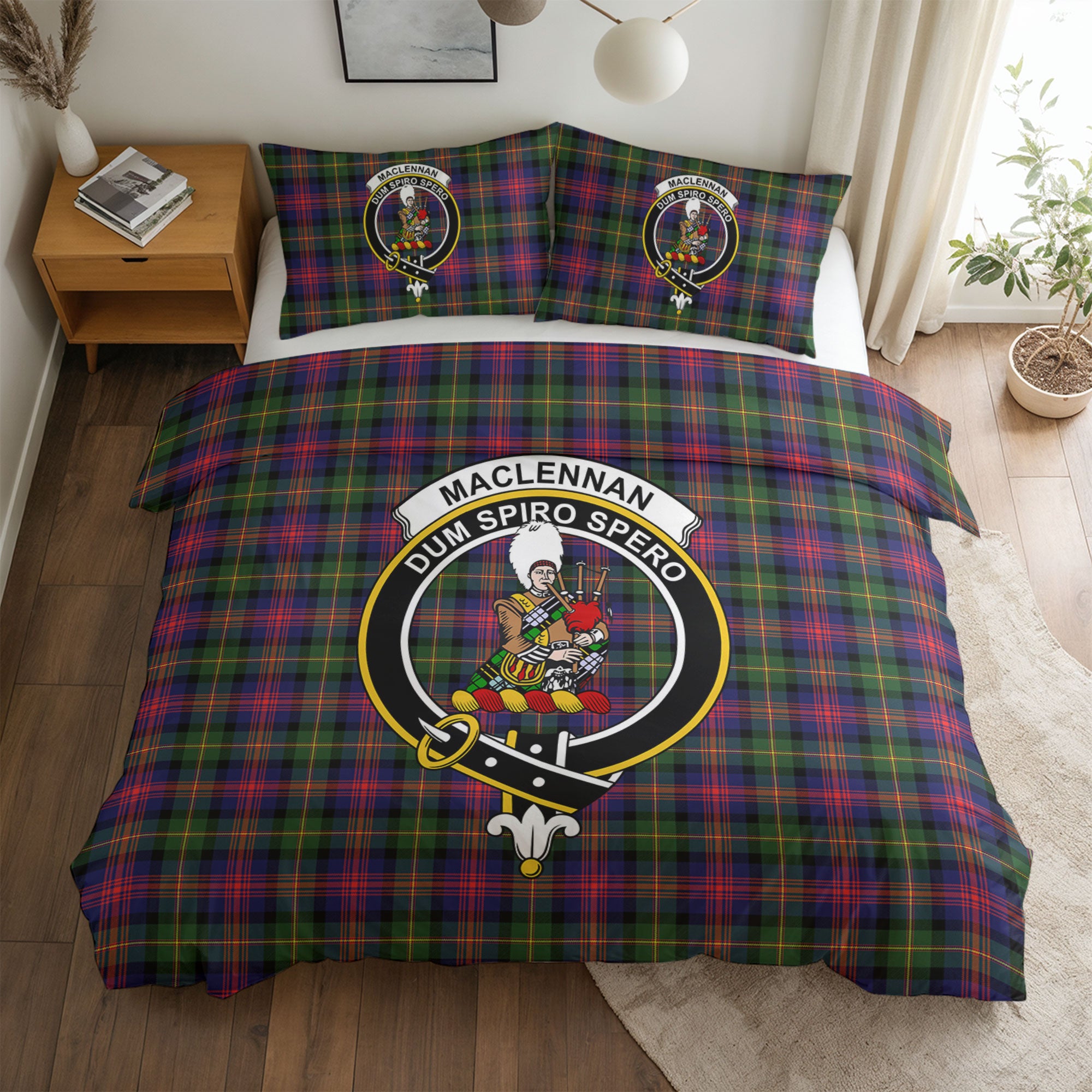 MacLennan Modern Tartan Crest Bedding Set