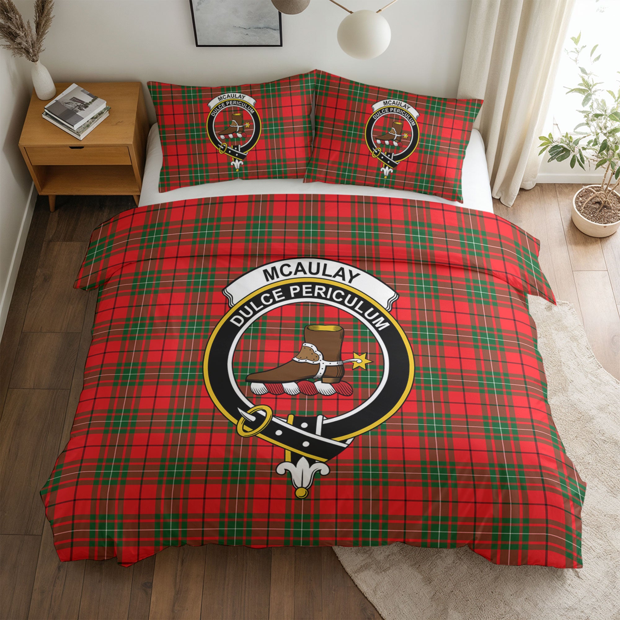 McAulay Modern Tartan Crest Bedding Set