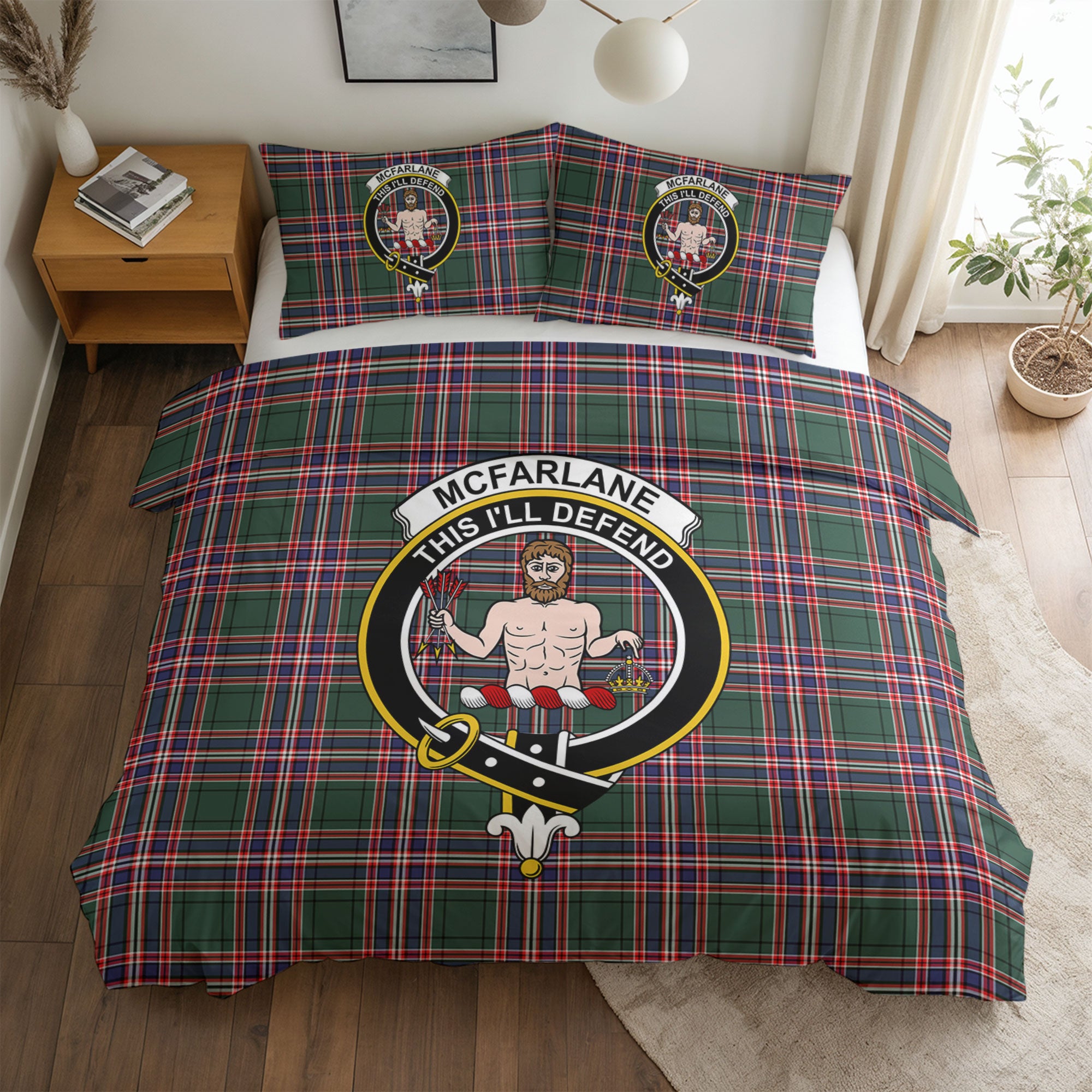 McFarlane Hunting Modern Tartan Crest Bedding Set