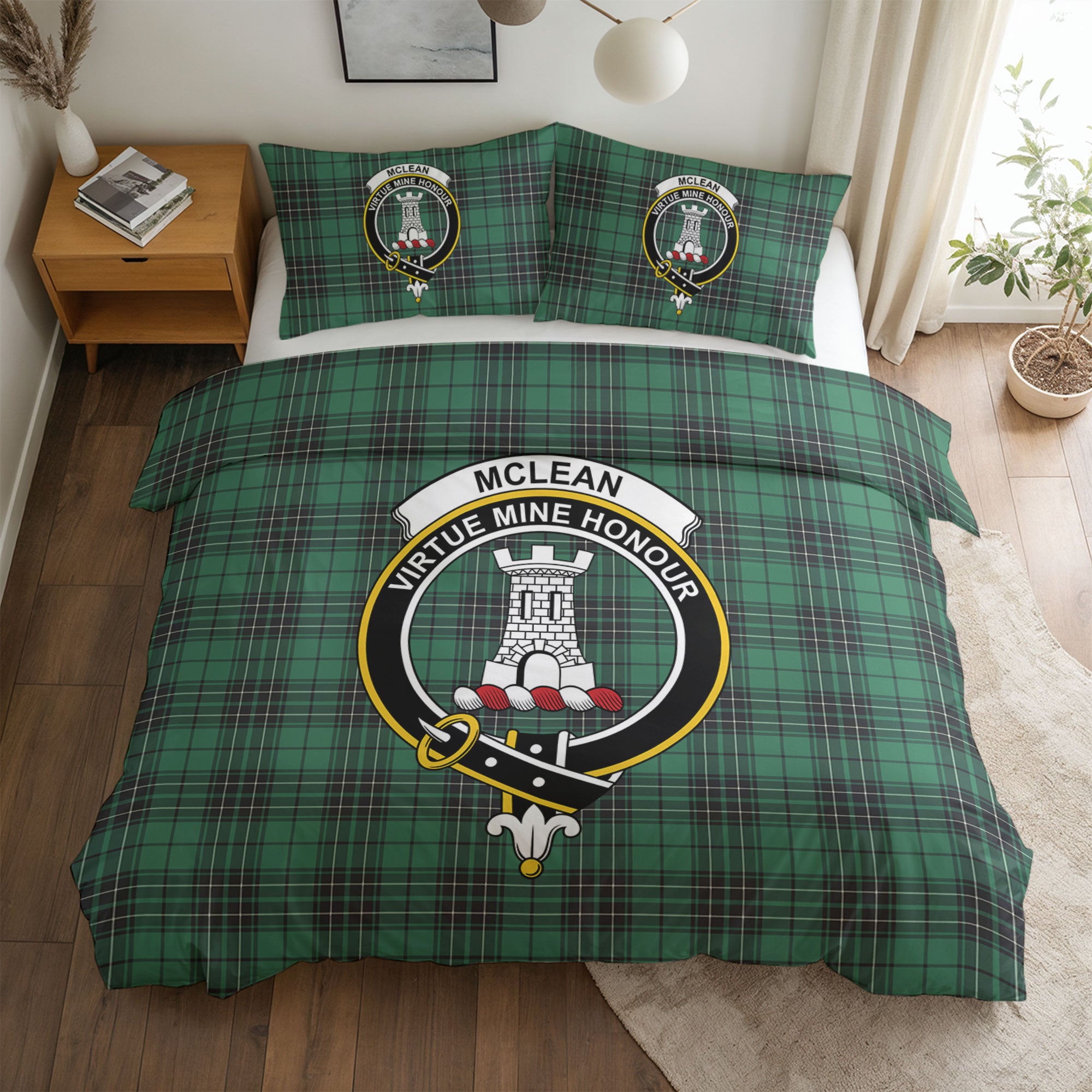 McLean Hunting Ancient Tartan Crest Bedding Set