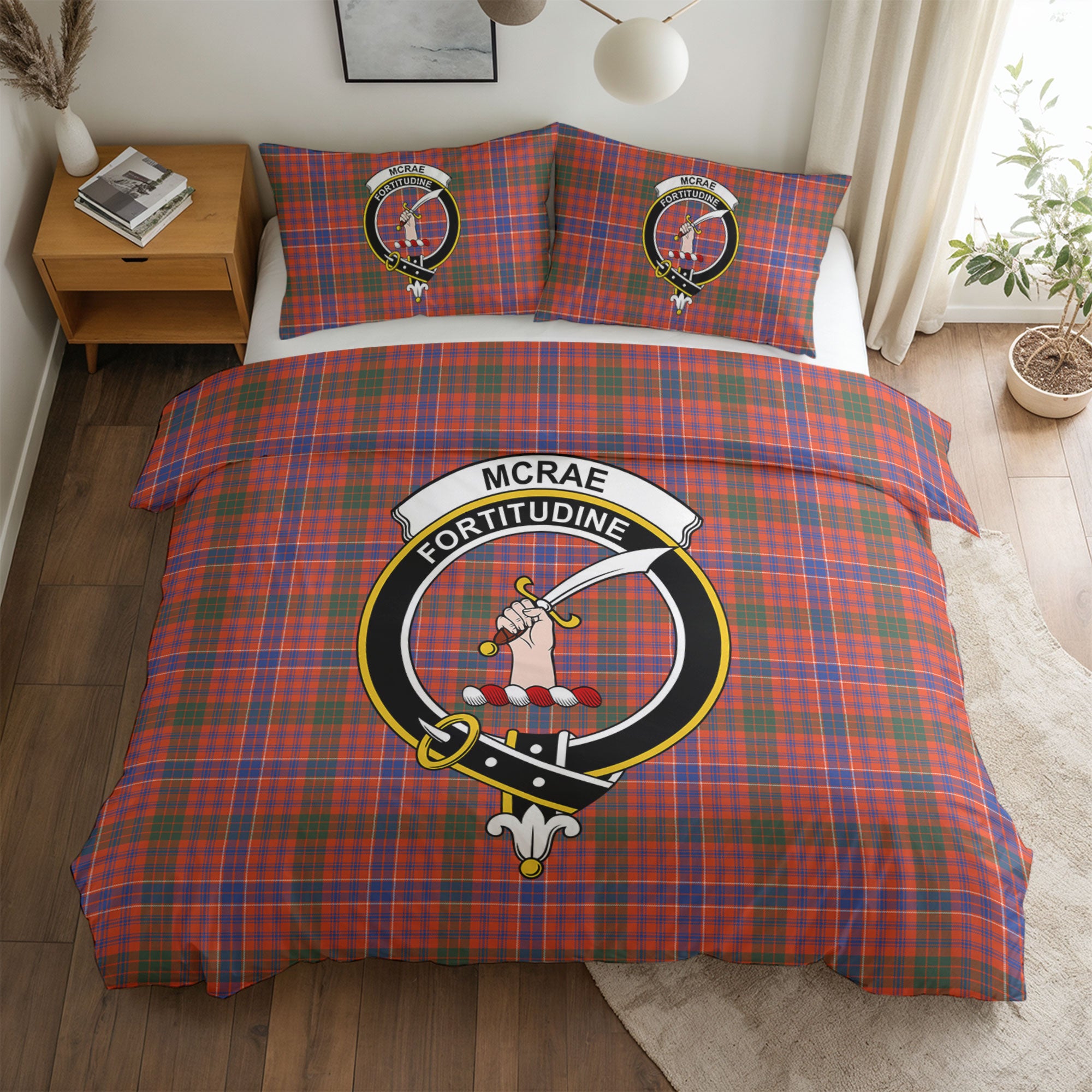 McRae Ancient Tartan Crest Bedding Set