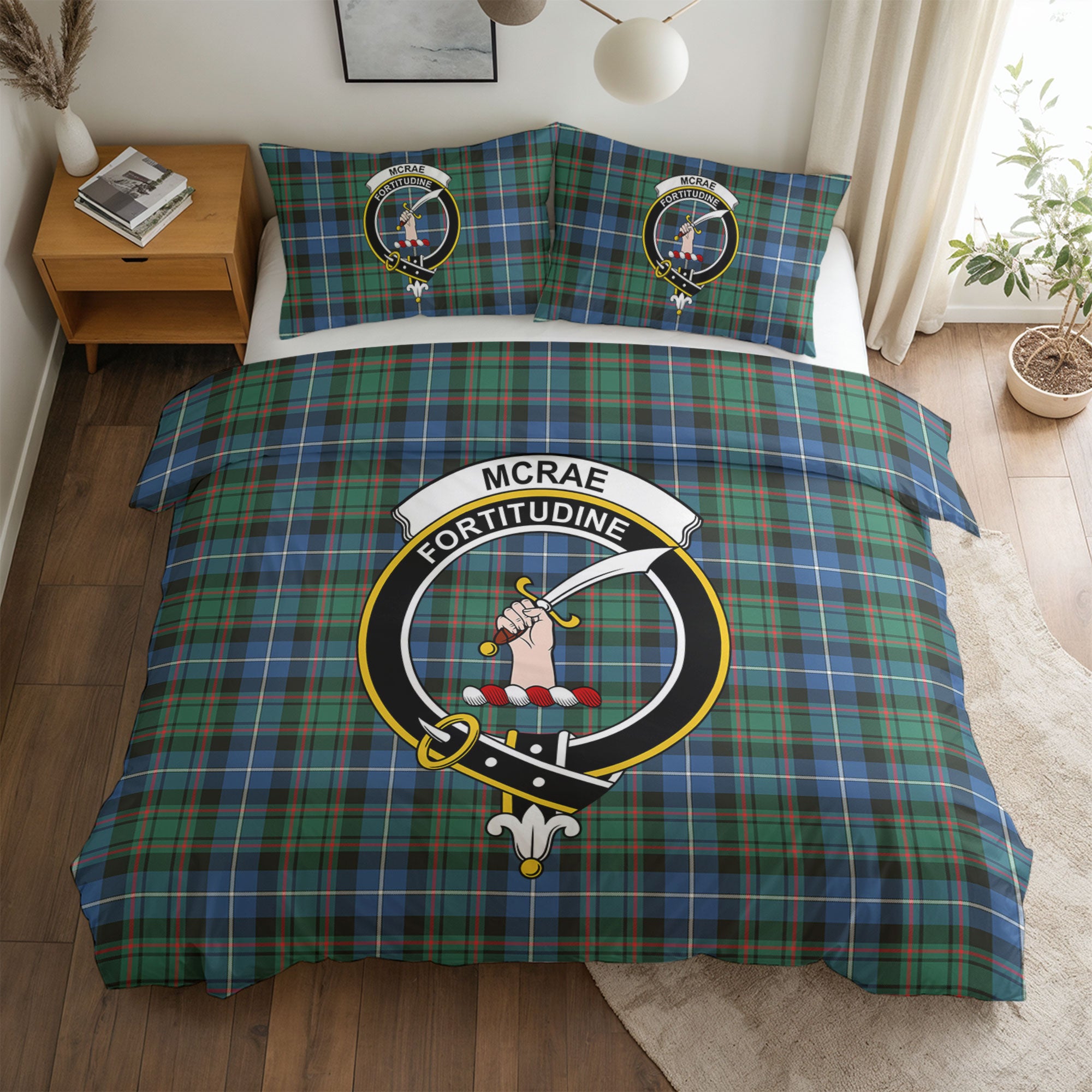 McRae Hunting Ancient Tartan Crest Bedding Set