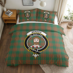 Menzies Green Ancient Tartan Crest Bedding Set