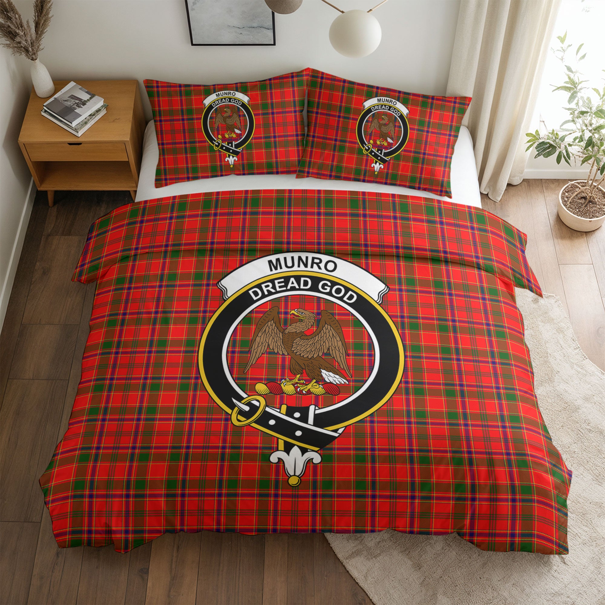 Munro Modern Tartan Crest Bedding Set