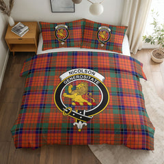 Nicolson Ancient Old Tartan Crest Bedding Set