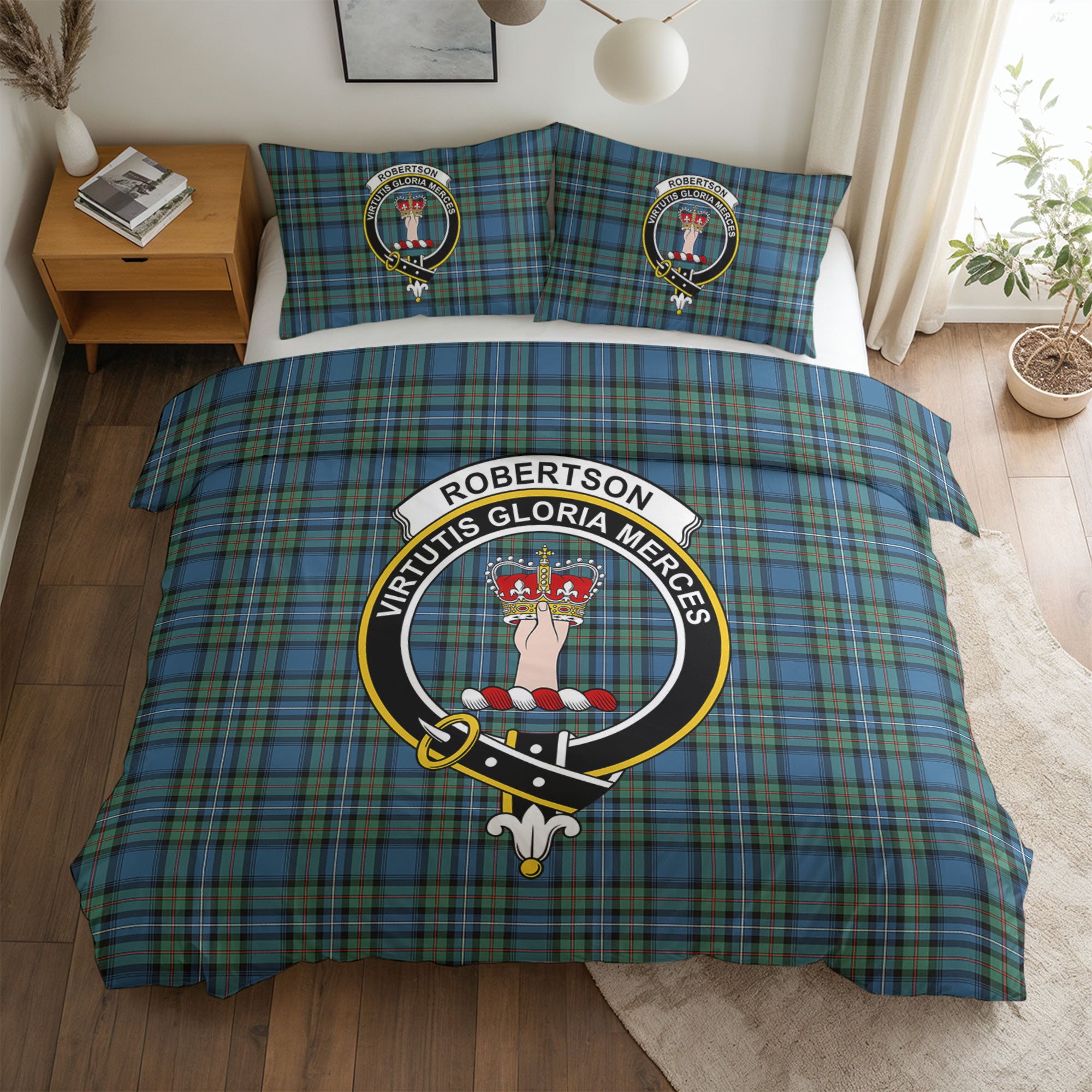 Robertson Hunting Ancient Tartan Crest Bedding Set