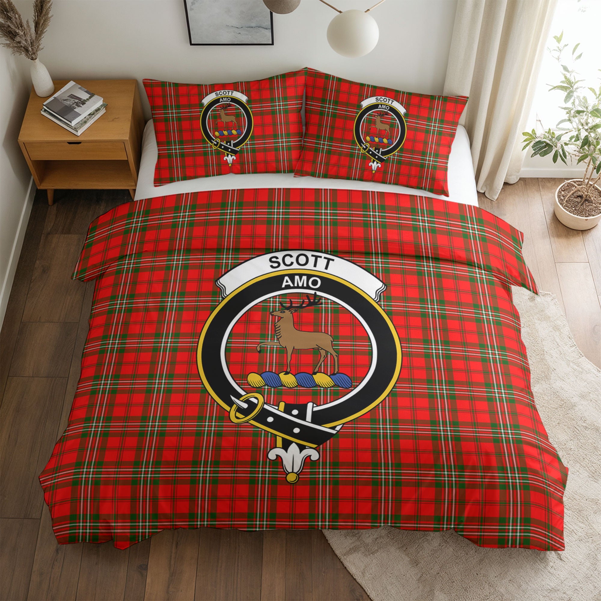 Scott Modern Tartan Crest Bedding Set