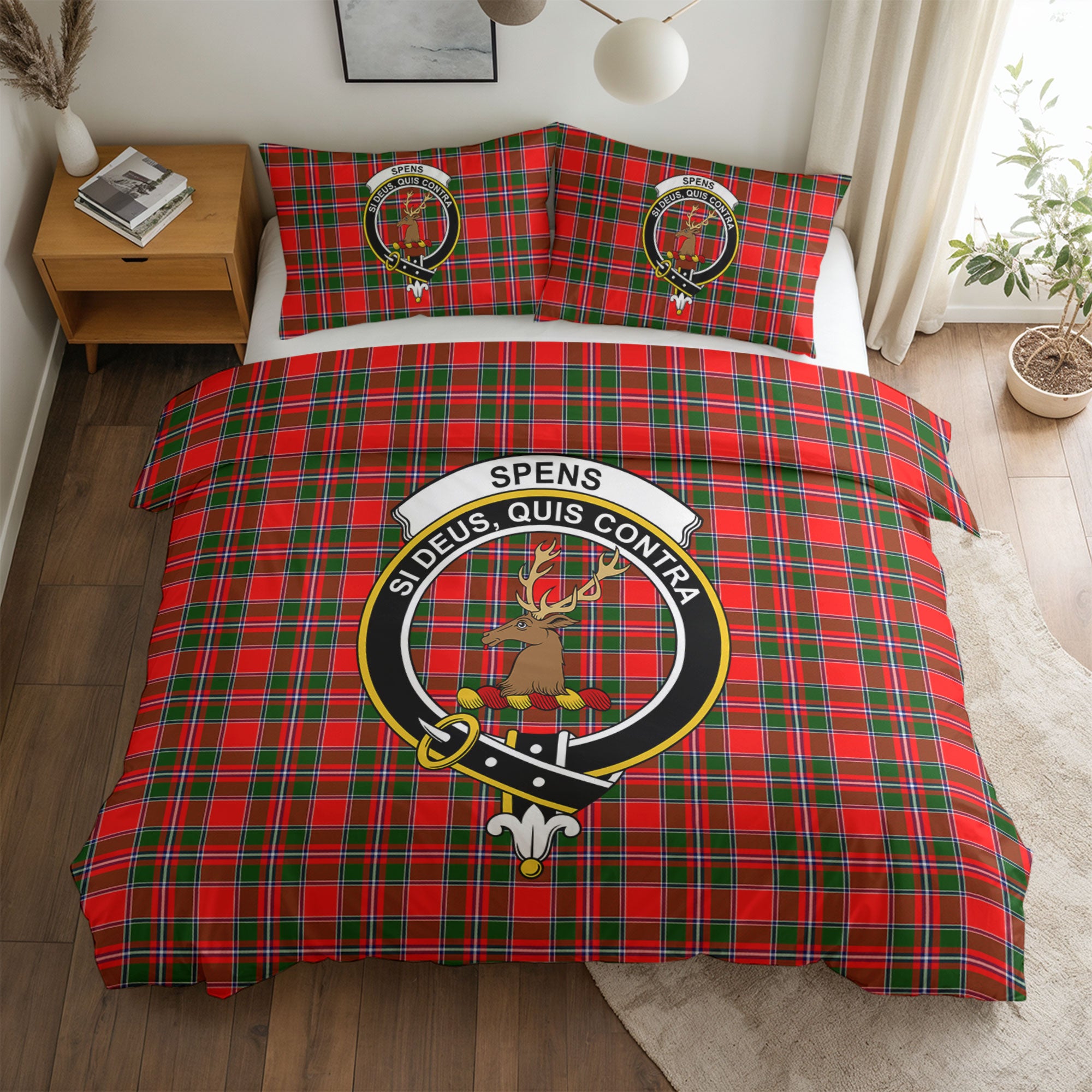Spens (or Spence) Tartan Crest Bedding Set