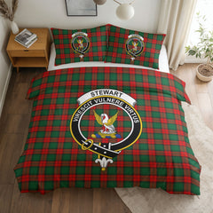 Stewart Atholl Modern Tartan Crest Bedding Set