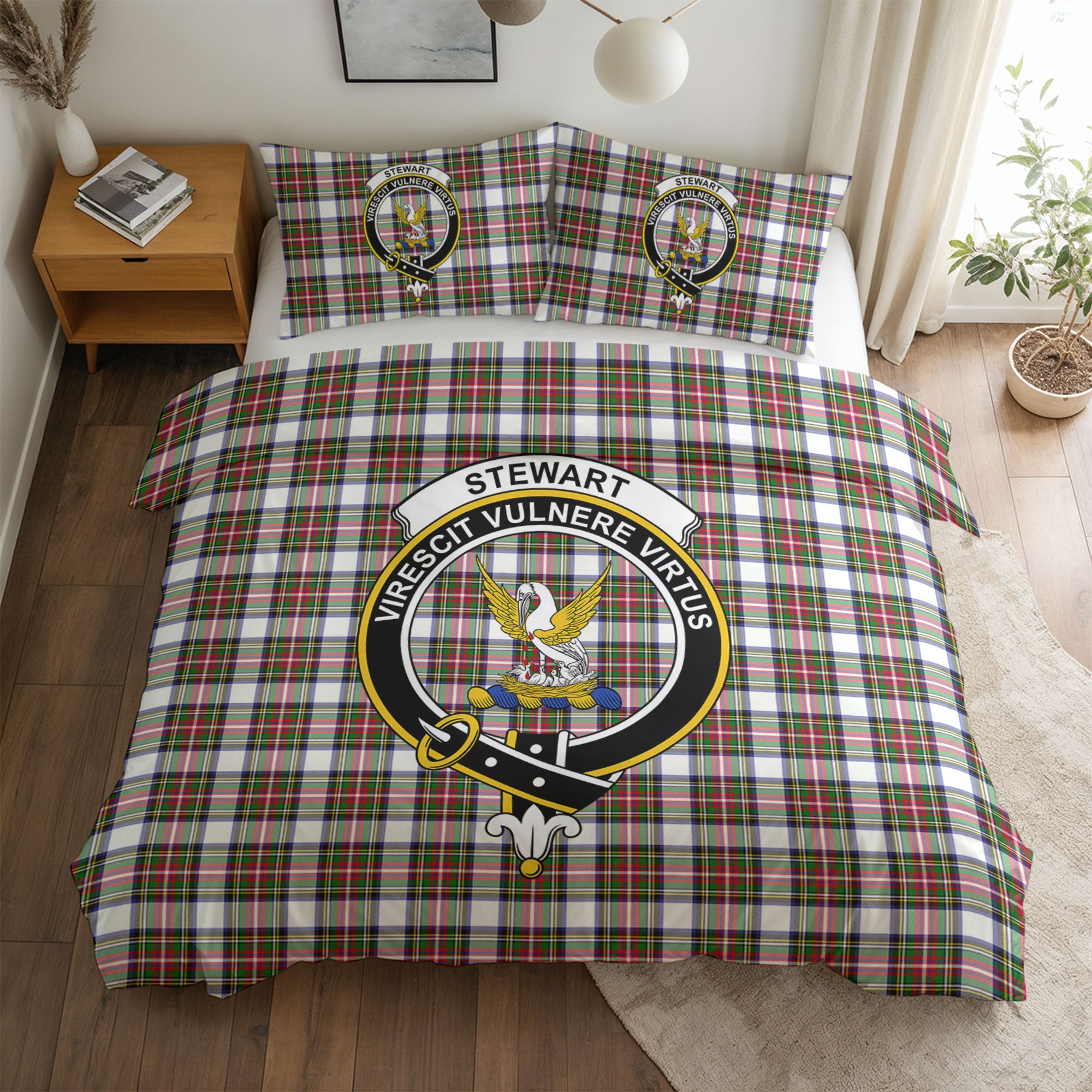 Stewart Dress Modern Tartan Crest Bedding Set