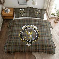 Stewart Hunting Weathered Tartan Crest Bedding Set