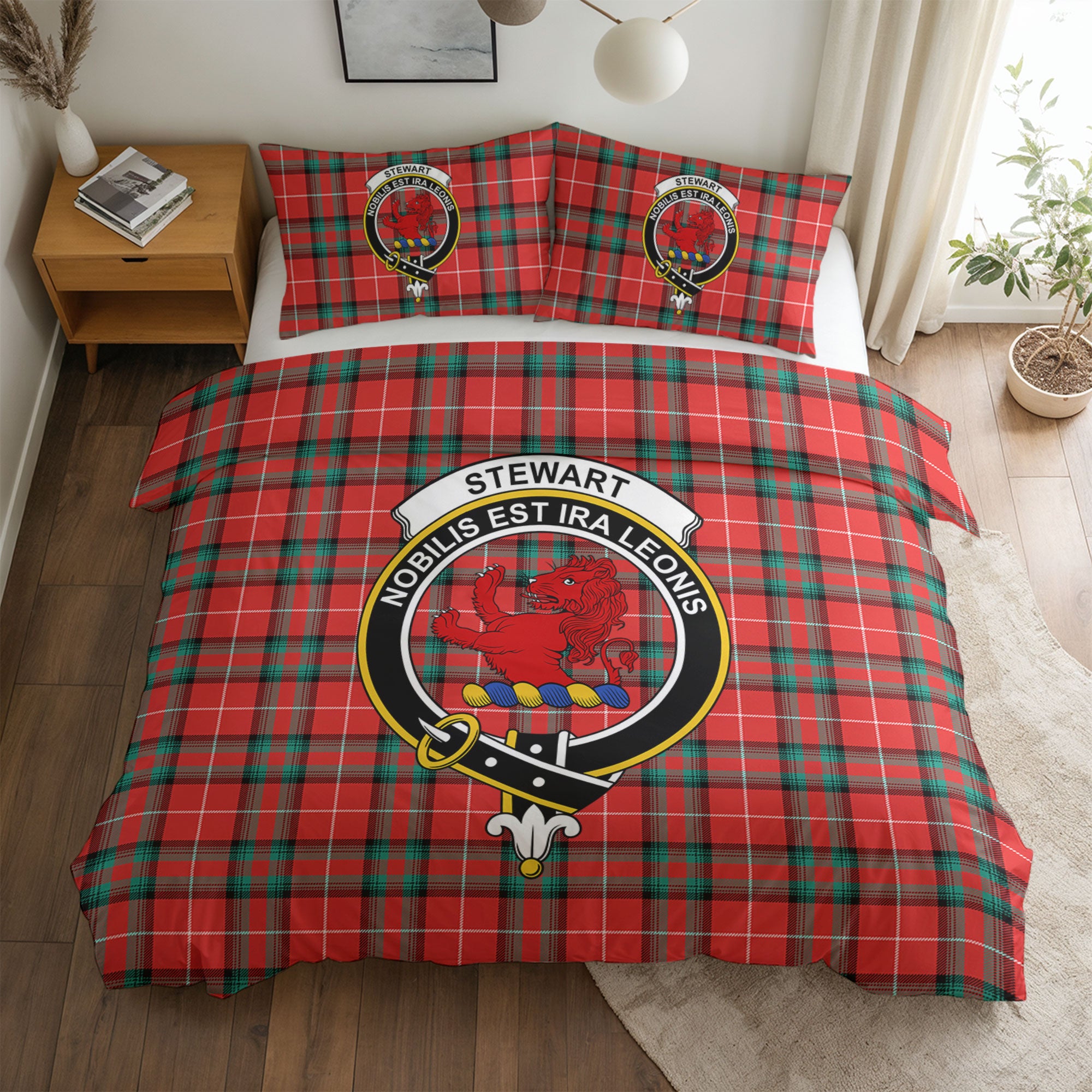 Stewart (Stuart) of Bute Tartan Crest Bedding Set