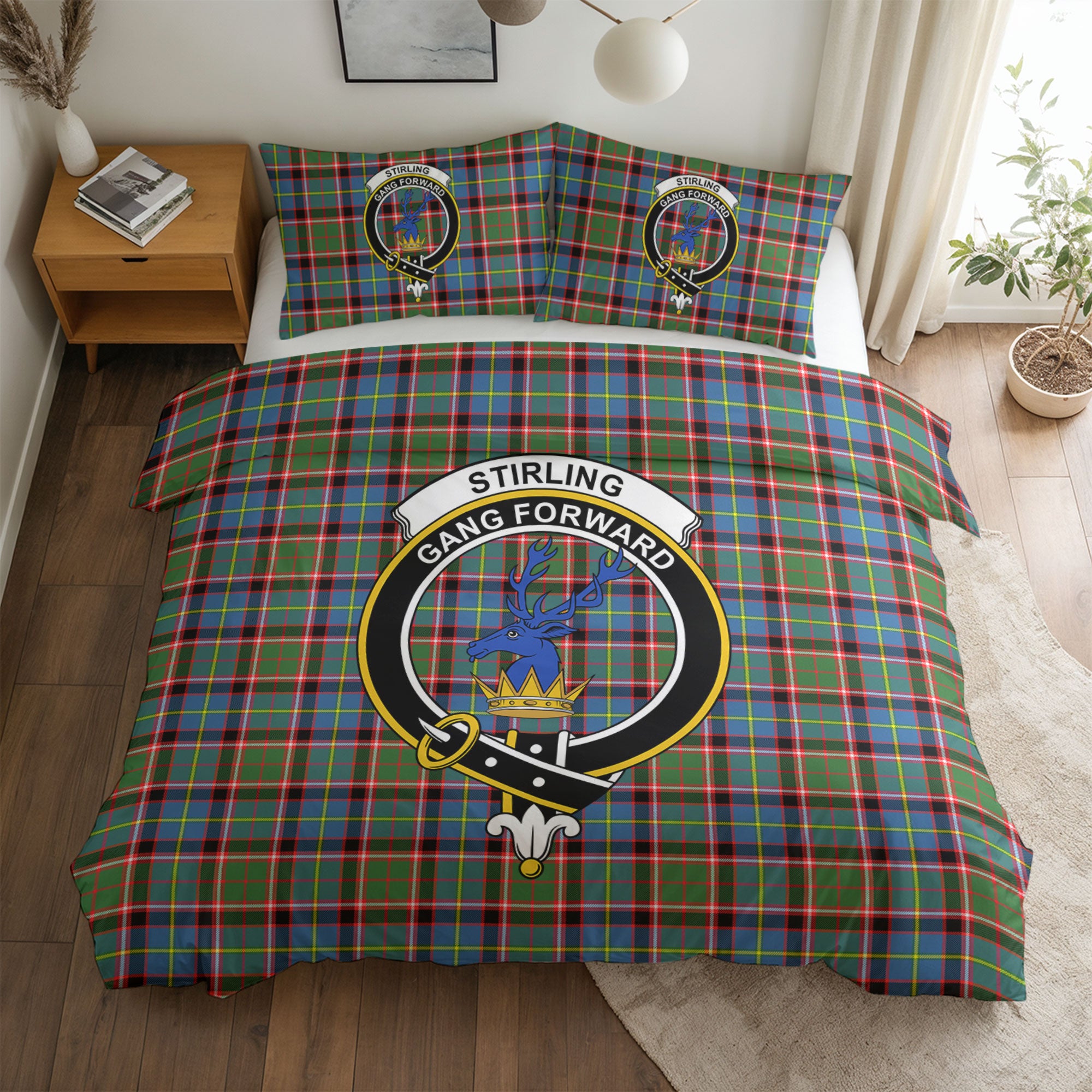 Stirling (of Cadder-Present Chief) Tartan Crest Bedding Set