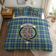 Sutherland Old Ancient Tartan Crest Bedding Set