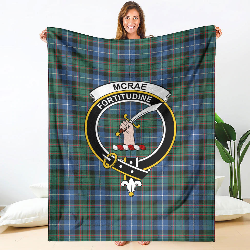 McRae Hunting Ancient Tartan Crest Blanket