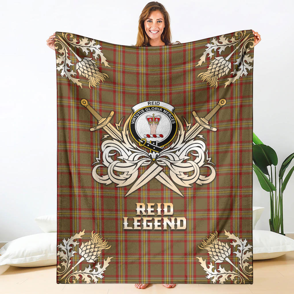 Reid Ancient Tartan Gold Courage Symbol Blanket