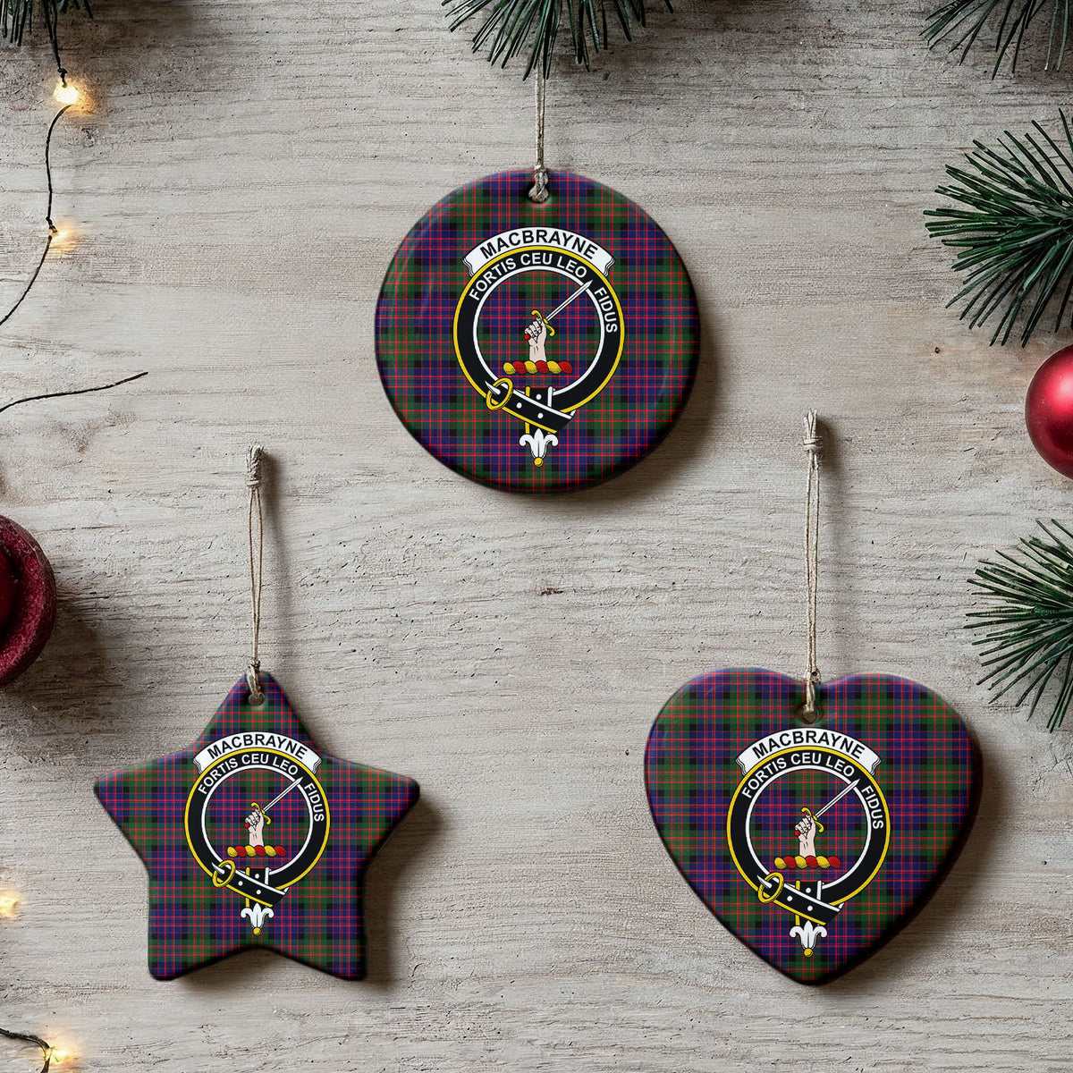 MacBrayne Tartan Crest Christmas Ceramic Ornament