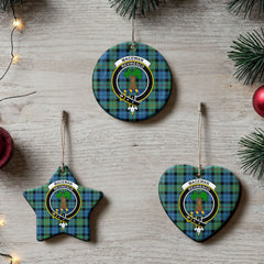MacEwan Ancient Tartan Crest Christmas Ceramic Ornament
