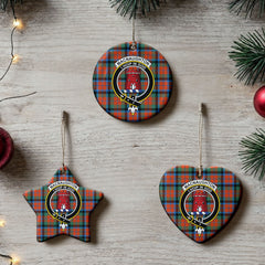 MacNaughton Ancient Tartan Crest Christmas Ceramic Ornament