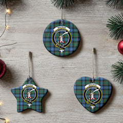 MacRae Hunting Ancient Tartan Crest Christmas Ceramic Ornament