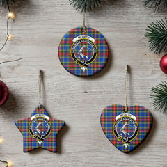 McBeth Modern Tartan Crest Christmas Ceramic Ornament