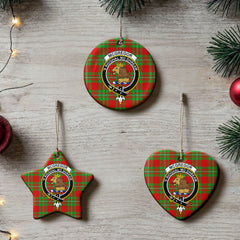 McGregor Modern Tartan Crest Christmas Ceramic Ornament