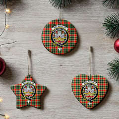 McLachlan Hunting Modern Tartan Crest Christmas Ceramic Ornament