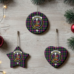 McLennan Modern Tartan Crest Christmas Ceramic Ornament