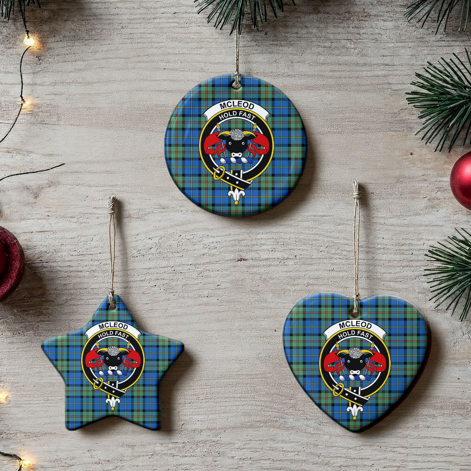 McLeod of Harris Ancient Tartan Crest Christmas Ceramic Ornament