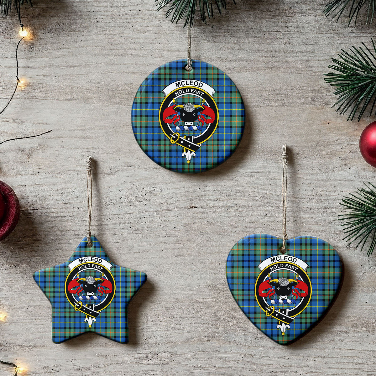 McLeod of Harris Ancient Tartan Crest Christmas Ceramic Ornament