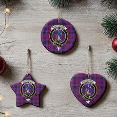Montgomery Modern Tartan Crest Christmas Ceramic Ornament