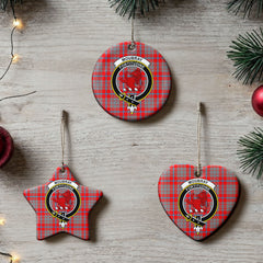 Moubray Tartan Crest Christmas Ceramic Ornament