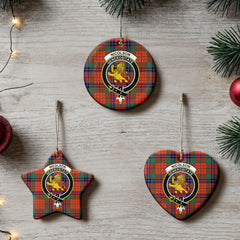 Nicolson Ancient Old Tartan Crest Christmas Ceramic Ornament