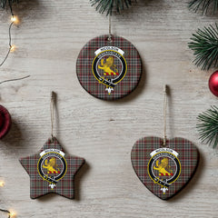 Nicolson Hunting Weathered Tartan Crest Christmas Ceramic Ornament