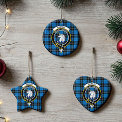 Ramsay Blue Ancient Tartan Crest Christmas Ceramic Ornament