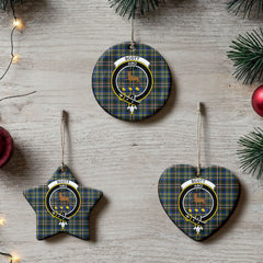 Scott Green Modern Tartan Crest Christmas Ceramic Ornament