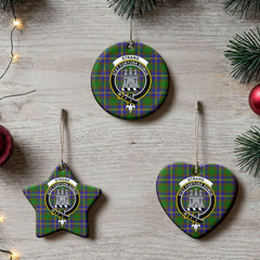 Strang (or Strange) Tartan Crest Christmas Ceramic Ornament