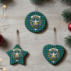 Urquhart Ancient Tartan Crest Christmas Ceramic Ornament