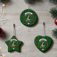 Wallace Hunting Modern Tartan Crest Christmas Ceramic Ornament