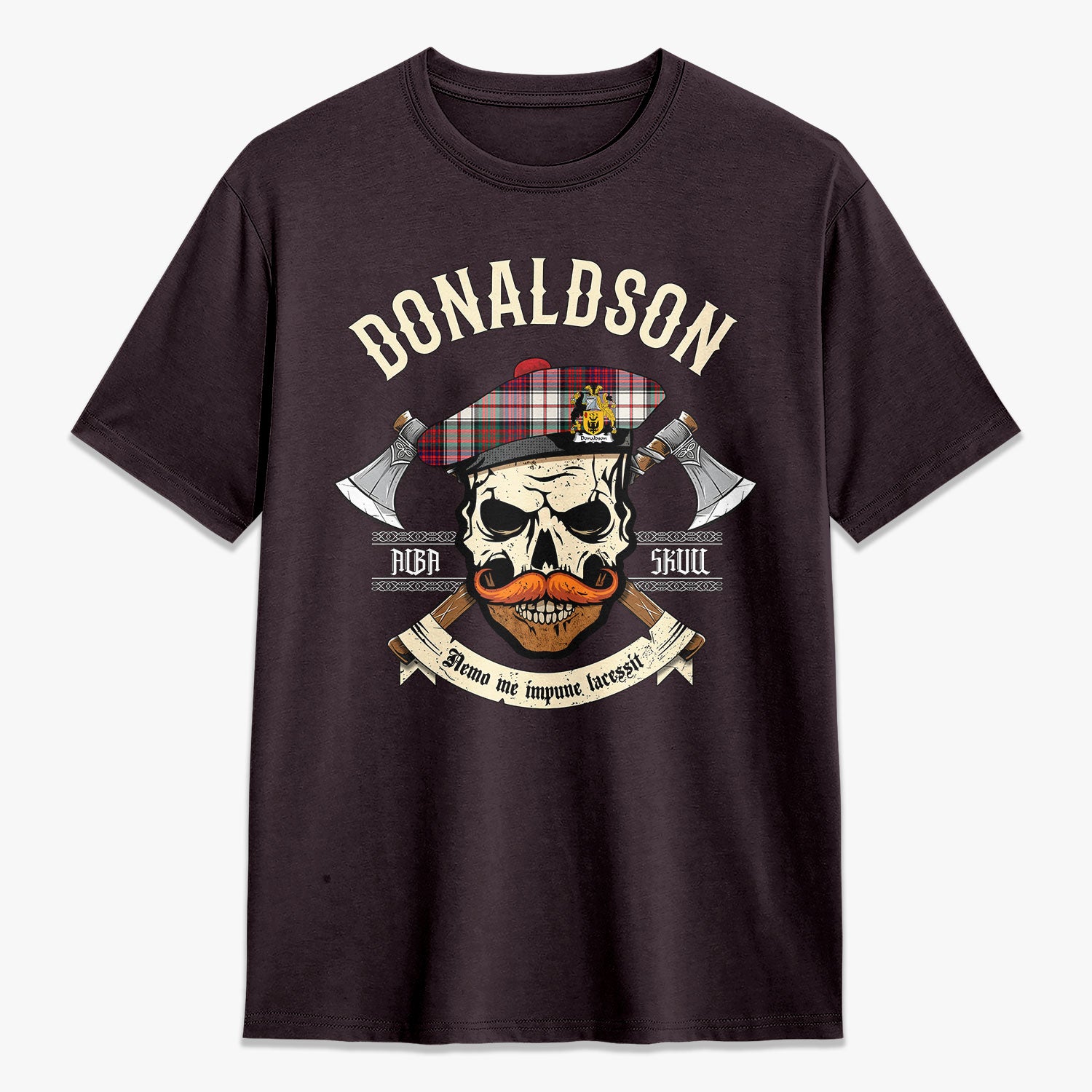 Donaldson Tartan Crest 2D T-shirt - Alba Skull Style