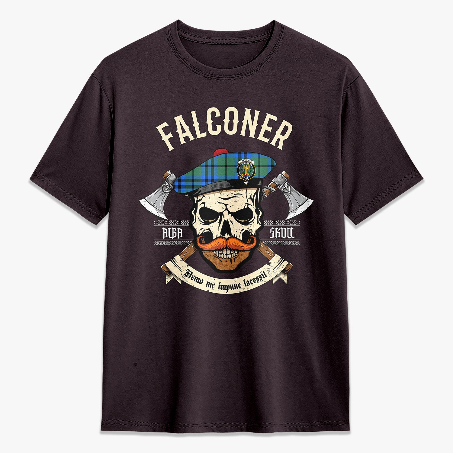 Falconer Tartan Crest 2D T-shirt - Alba Skull Style