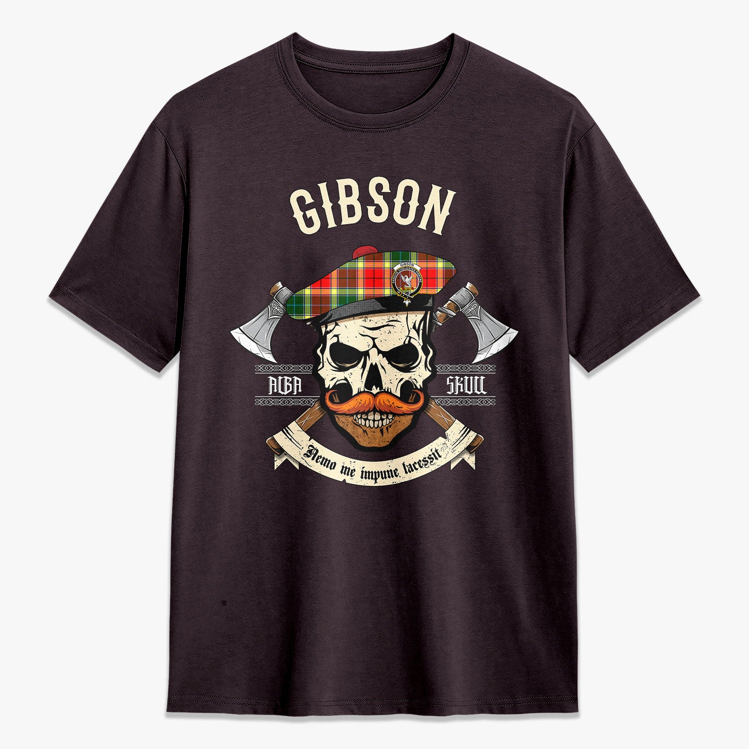 Gibson Tartan Crest 2D T-shirt - Alba Skull Style