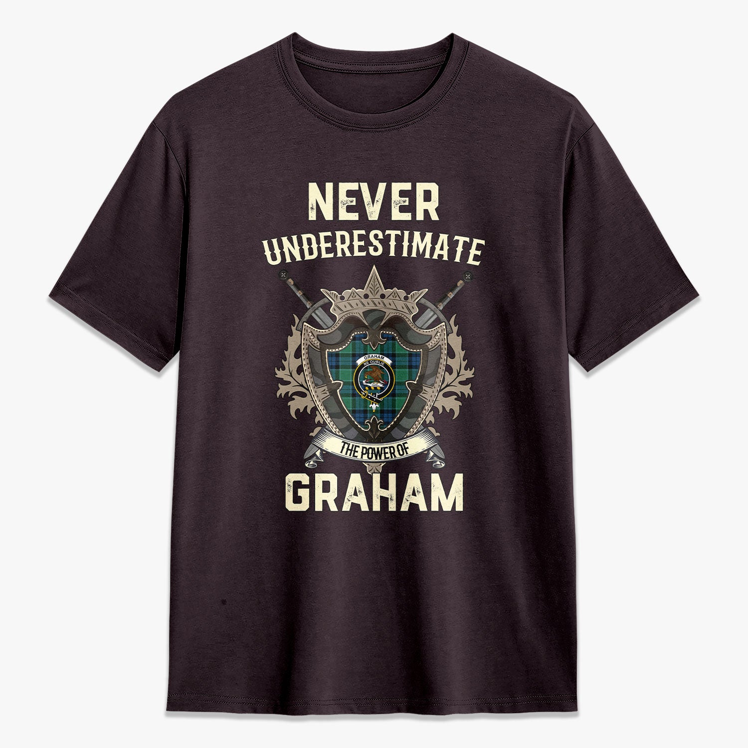 Graham of Menteith Ancient Tartan Crest 2D T-shirt - Never Underestimate Style