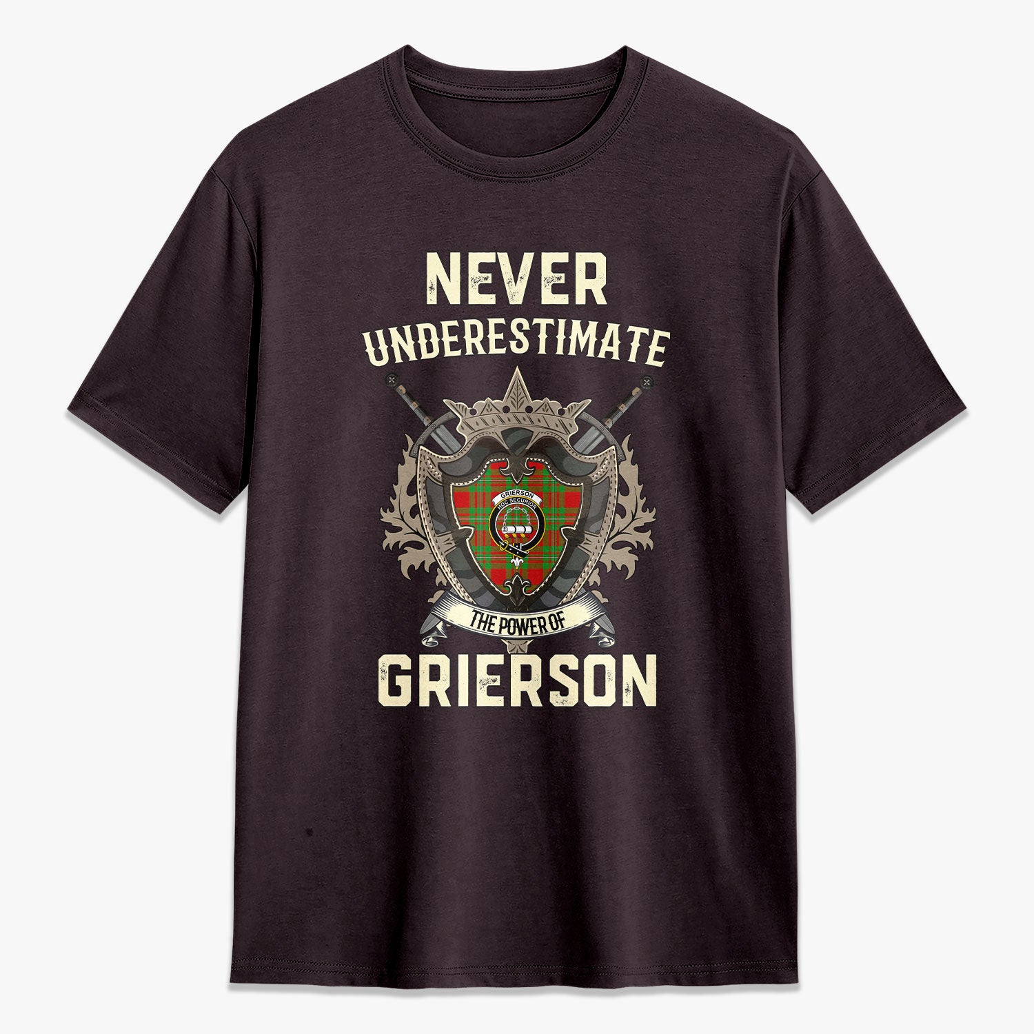 Grierson Tartan Crest 2D T-shirt - Never Underestimate Style