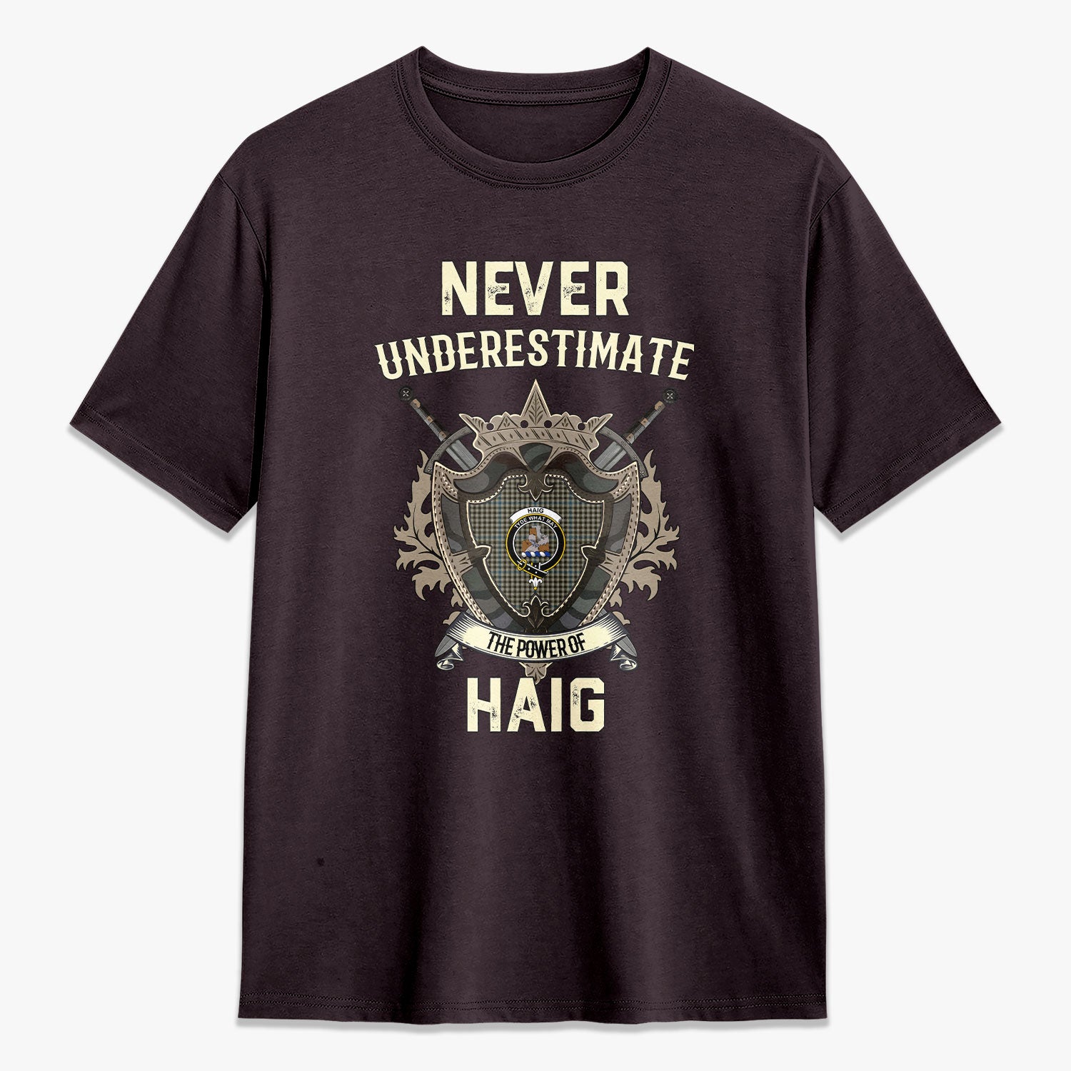 Haig Check Tartan Crest 2D T-shirt - Never Underestimate Style
