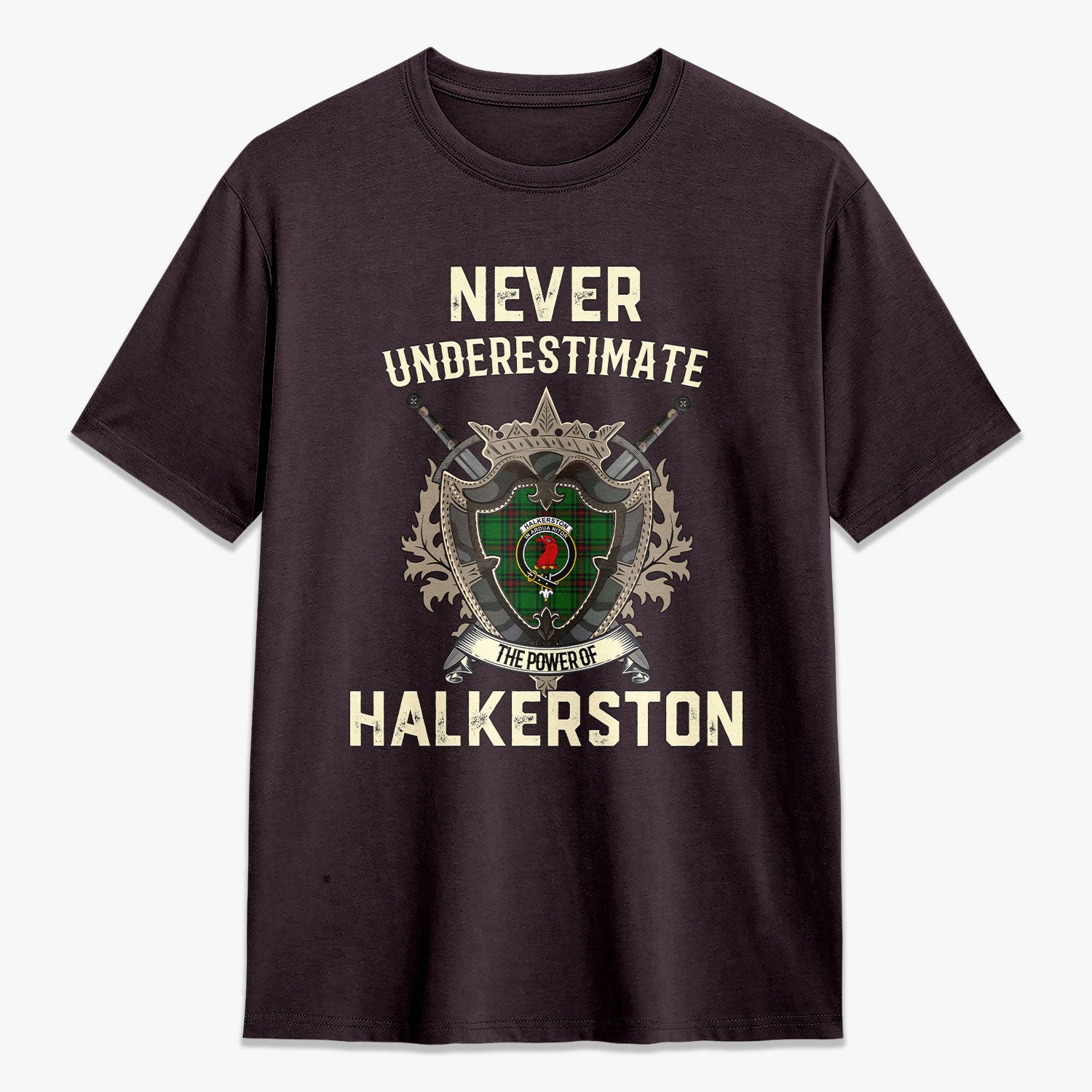 Halkerston Tartan Crest 2D T-shirt - Never Underestimate Style