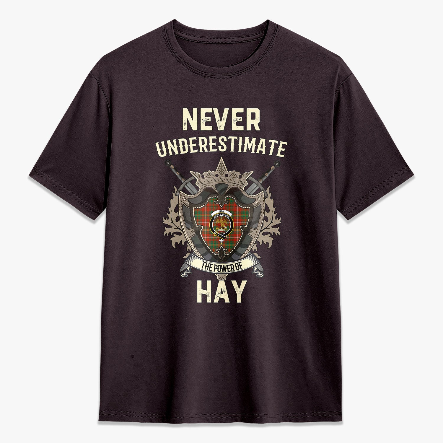 Hay Ancient Tartan Crest 2D T-shirt - Never Underestimate Style
