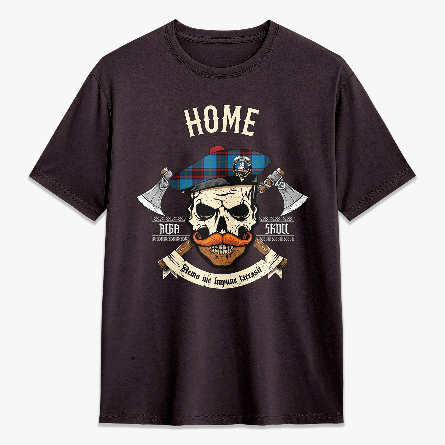 Home Ancient Tartan Crest 2D T-shirt - Alba Skull Style